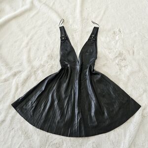 Zara Black Pleated Pinafore Dress SMALL